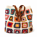 Sac Cabas Crochet Granny Square Boho | Sac Coton Épaule Femme